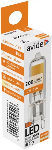 Avide LED 2W G9 C-LED Neutral White 4000K