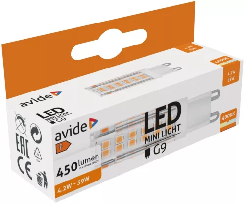 Avide LED 4.2W G9 neutral white 4000K horizontal