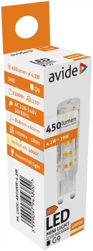 Avide LED 4.2W G9 Neutral White 4000K