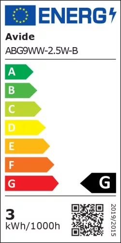 Avide LED 2.5W G9 warm white 3000K horizontal