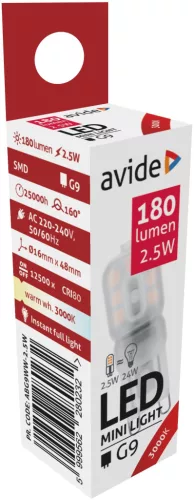 Avide LED 2.5W G9 WW 3000K