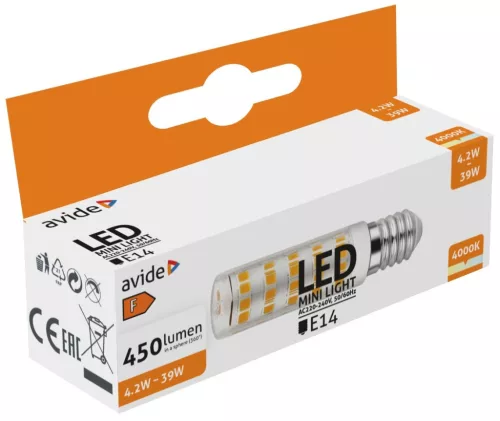 Avide LED 4.2W JD E14 neutral white 4000K horizontal