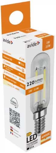 Avide LED Filament T25 2W E14 NW 4000K