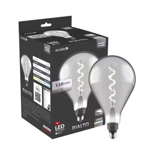 Avide LED Jumbo Filament Rialto Smokey 4.5W E27 2200K Fényerőszabályzós