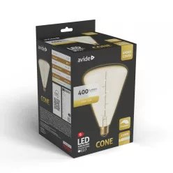 Avide LED Jumbo Filament Cone Amber 4.9W E27 2200K Dimmable