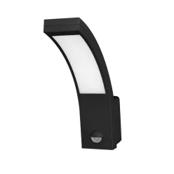   Adviti Piryt outdoor LED wall light modern IP54 black 10W with motion sensor