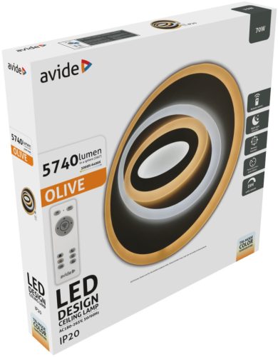 Avide Design Deckenleuchte Olive 70W (35+35) mit RF-Fernbedienung