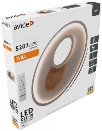 Avide Design Mennyezeti Lámpa Will 73W RF Távirányítóval