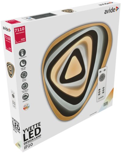 Avide Design Deckenleuchte Yvette 90W (45+45) mit RF‑Fernbedienung