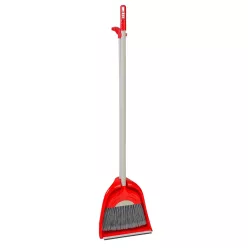 Seprű+szemétlapát piros 110cm