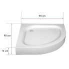 Klonberg 90x90 Íves akríl zuhanytálca 90x90 cm