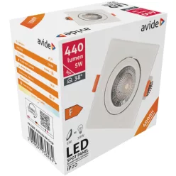 Avide LED Panel Recessed 38° Square 5W NW 4000K