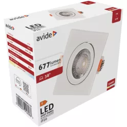 Avide LED Panel Recessed 38° Square 7W WW 3000K