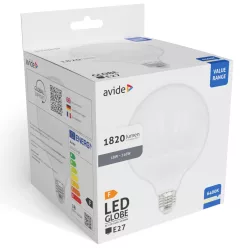 Avide Value LED G120 SMD Globe Opal E27 18W CW 6400K