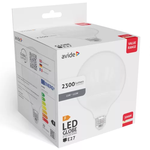 Avide Value LED G120 SMD Globe Opal E27 23W WW 3000K