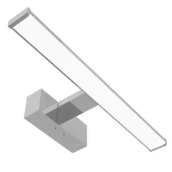   Avide LED Mirror Light with Junction Box, Square, Chrome Aluminium, 400mm, 4000K, 8W, IP44
