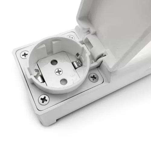 Avide LED Mirror Light with Power Outlet, Rectangular, White Aluminium 665mm NW 4000K 15W IP44
