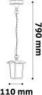 Avide outdoor pendant light Coronado 1xE27 IP44 black