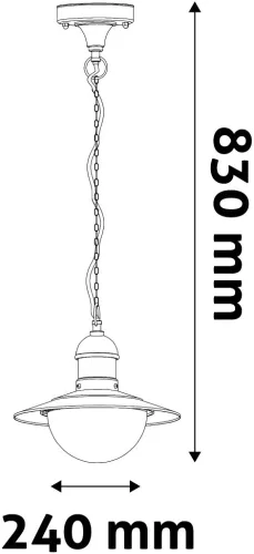 Avide outdoor pendant lamp Imperial 1xE27 IP44 black