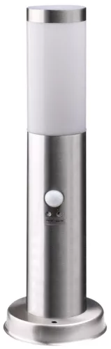 Avide kültéri álló lámpa Boca 1xE27 PIR 450mm IP44 Szatén Nikkel
