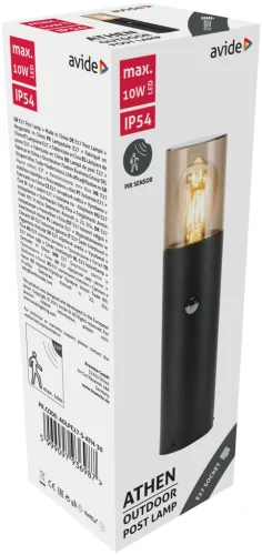 Avide outdoor pedestal light Athen 1xE27 PIR 300mm IP54