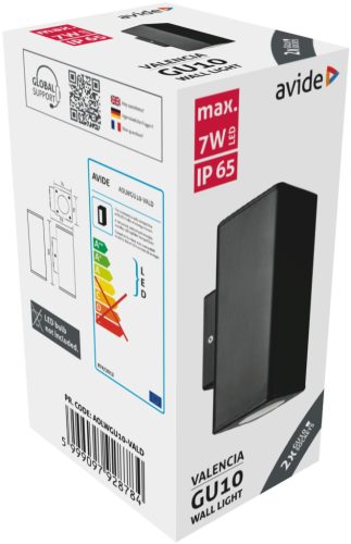 Avide zewnętrzna lampa ścienna Valencia 2xGU10 IP65