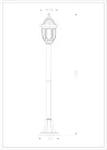 Avide Kültéri Álló Lámpa Mateo-XL 1220mm 1xE27 Fekete IP44