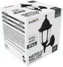 Avide Kültéri Fali Lámpa Mateo-U 1xE27 Fekete IP44