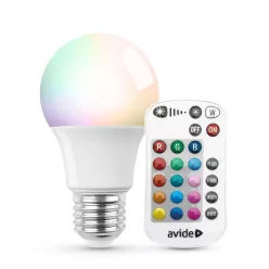   Avide Smart LED Globe A60 9.7W RGB+W 2700K IR Távirányítóval