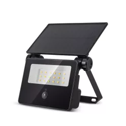   Avide Solar Floodlight 4000K, Replaceable Battery, Compact Solar Panel, 400lm, PIR Sensor