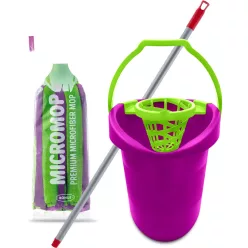   Bonus MicroMOP Felmosó szett - 18L vödör, csavaró kosár, felmosó nyél, MicroMOP