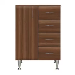   Bianca Plus 60 niedriger Schrank mit 1 Tür, 4 Schubladen, in Aida Nussbaum, links