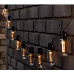   Retró Edison körte izzó forma LED Szolár Napelemes Dekor Lampion 10db 4,7m DS010