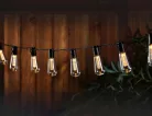 Retró Edison körte izzó forma LED Szolár Napelemes Dekor Lampion 10db 4,7m DS010
