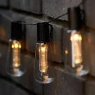 Retró Edison körte izzó forma LED Szolár Napelemes Dekor Lampion 10db 4,7m DS010