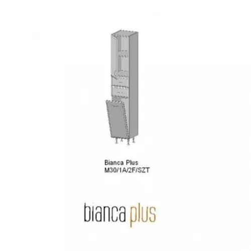 Bianca Plus 30 Hochschrank mit 1 Tür, 2 Schubladen, Wäschekorb, in Sonoma Eiche, rechts