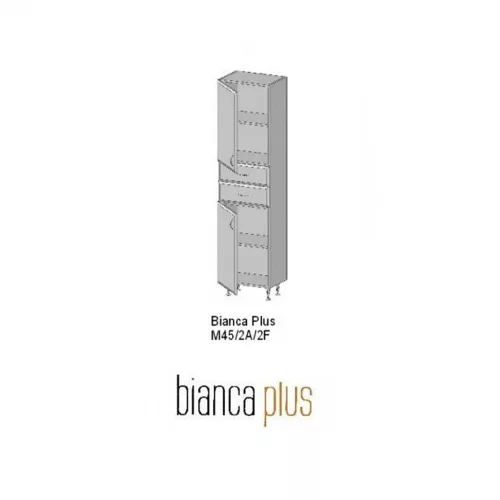 Bianca Plus 45 dulap înalt cu 2 uși, 2 sertare, finisaj nuc aida, dreapta