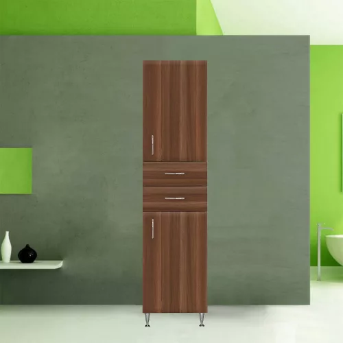 Bianca Plus 45 dulap înalt cu 2 uși, 2 sertare, finisaj nuc aida, dreapta