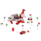 Tűzoltó szállító repülőgép, 4 tűzoltóautóval, kiegészítőkkel, fény- és hanghatásokkal