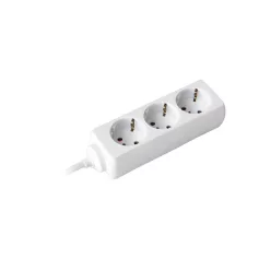   Commel power strip, extension cord, 3-way, with child protection, white, 10m, 16A, 3500W