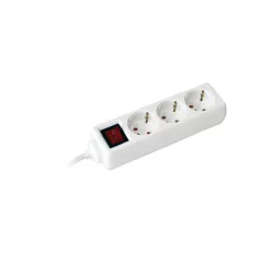   Commel power strip, 3-way extension with switch, child protection, white, 3m, 16A, 3500W