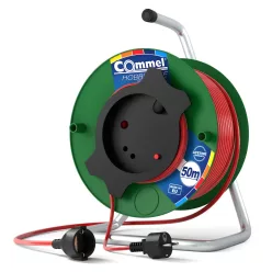   Commel Cable Reel - PVC 280 mm, single-phase, 3x1.5 16 A 230 V ~ 3500 W, 50 m, for garden machines