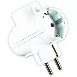 Commel 3-as T elosztó, fehér, 16A, 3500W