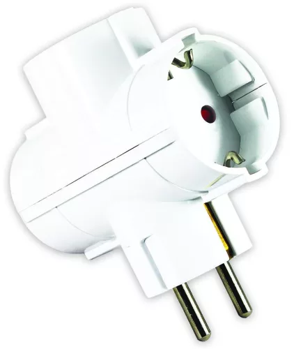 Commel 3-way T power splitter, white, 16A, 3500W