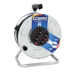  Commel Cable Reel - Metal 280 mm, Single-Phase, 16 A 230 V ~ 3500 W IP20 50 m