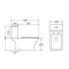 Nile monoblokkos kompakt WC alsó kifolyással soft close ülőkével