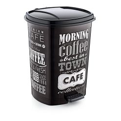 Kunststoff-Pedaleimer, schwarz/schwarz gemustert GOGO 20 l