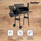 Faszenes kerti grillsütő füstölővel