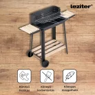Téglalap alakú görgős faszenes grill