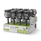 Entac Multifunkcionális Kerti Szolár Lámpa Láng Effekttel, átmérő 10cm, 12db WW SMD LED, 12db/kínáló